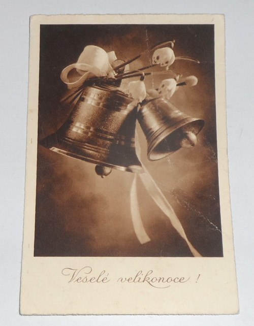 ČB velikonoční POHLEDNICE, zvonky, 1941