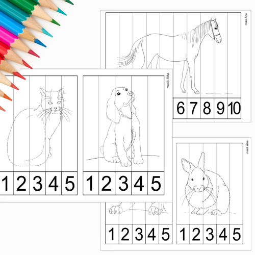 Puzzle Proužky - Domácí Zvířata