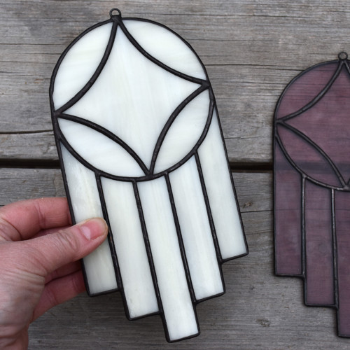 Art Deco – ivory, skleněná tiffany ozdoba