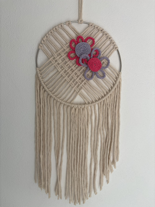 Macramé lapač snů -dekorace 19x42 — foto 1