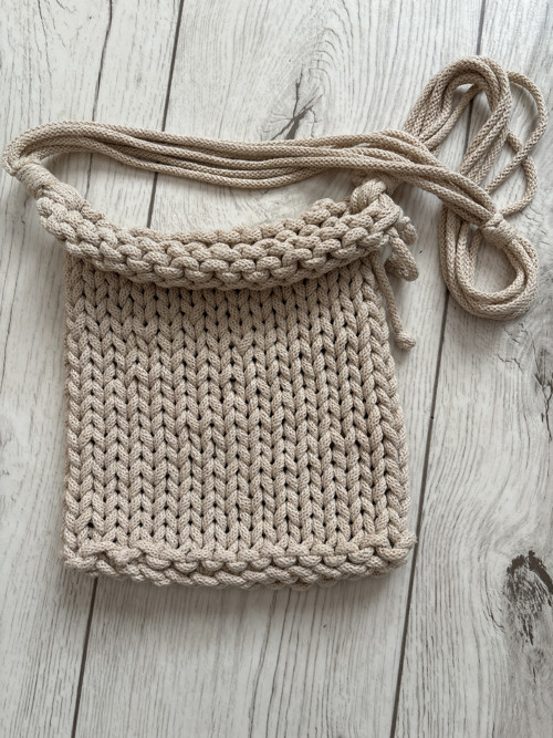 Macramé kabelka - světle hnědá (béžová)