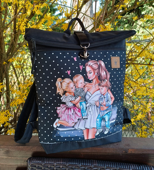 Nepromokavý rolovací batoh - Super mama