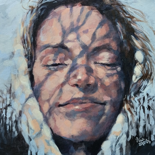 Stínohra, originál akryl 30x30 cm