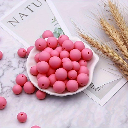 Plastové matné korálky 10 mm (20ks) - pink
