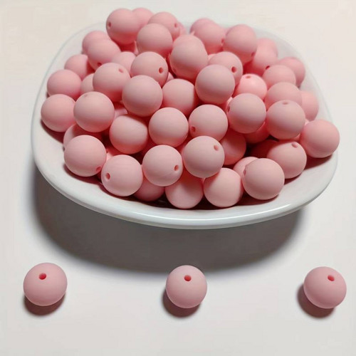 Plastové matné korálky 10 mm (20ks) - růžová
