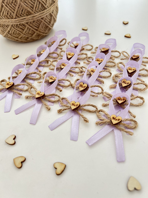 Svatební vývazek Rustic&Heart s iniciály