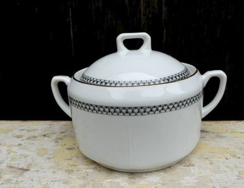 Černozlaté doteky...porcelánová cukřenka