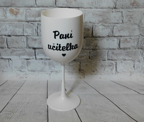 Sklenička pro paní učitelku - bílá