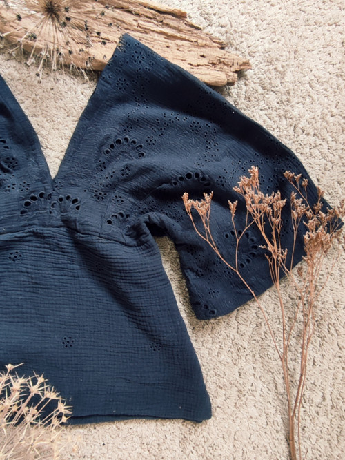 Mušelínový kimono top RAYA / Blue mood