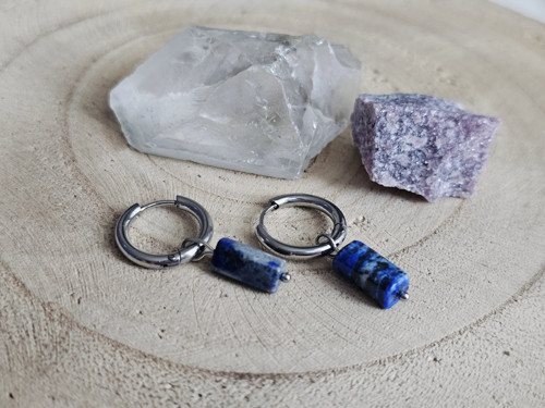 Lapis lazuli - nerezové kroužky