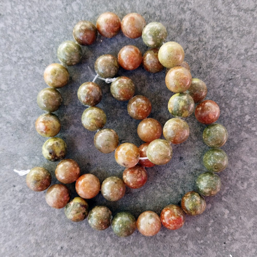 Jaspis unakit 8mm, 3ks