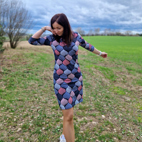 ...sleva...Růžovošedé šaty...L — foto 1