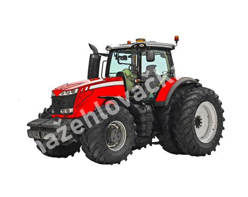 Nažehlovačka s traktorem Massey Ferguson 8670 7X4