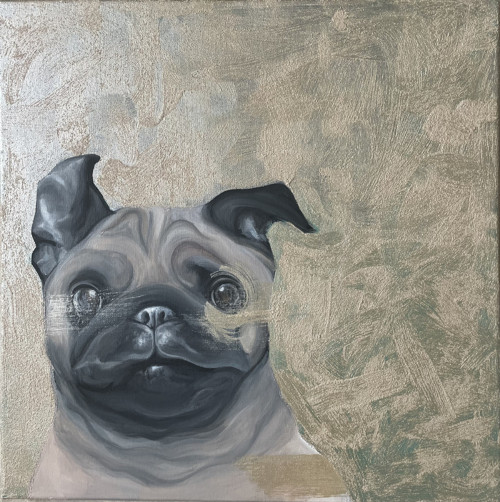 Selfie Dog Face .... plátno