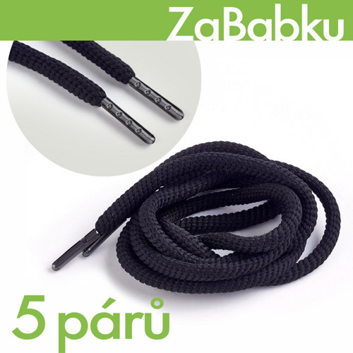 VÝPRODEJ: Tkaničky 120cm černé / 5 párů