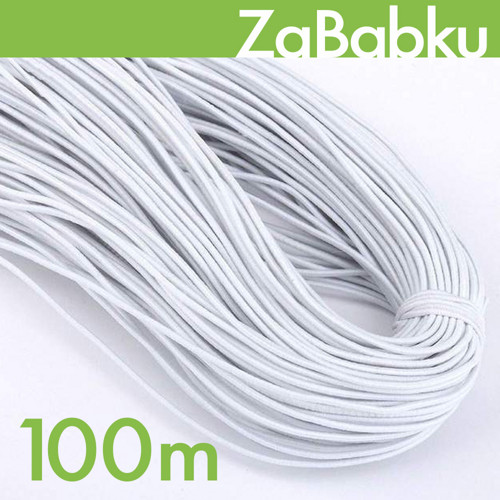 Guma - pruženka 2mm Bílá / Svazek 100 m