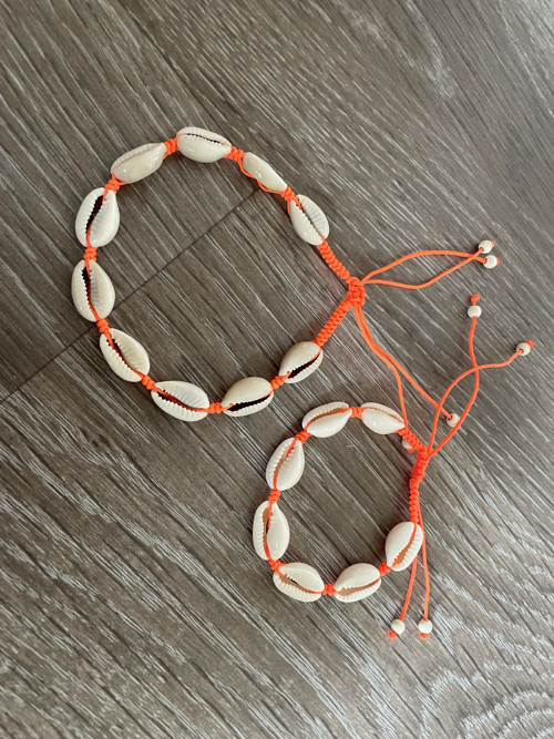 Sada mušličkových náramků - oranžová