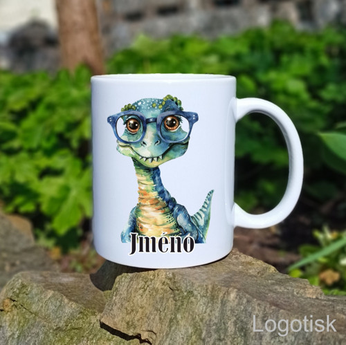 Hrneček potisk vtipný DINOSAURUS se jménem