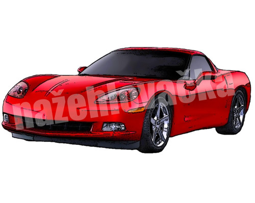 Nažehlovačka Chevrolet corvette 7x3 cm