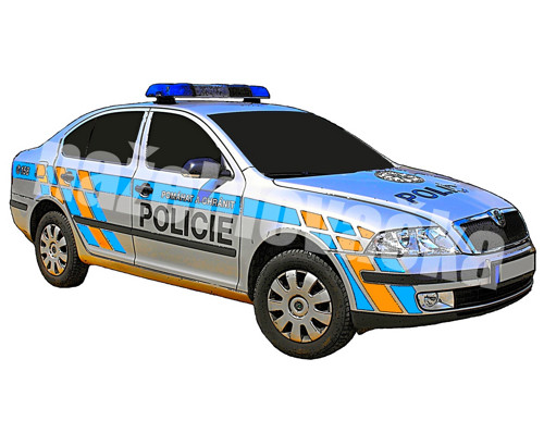 Nažehlovačka POLICIE Škoda Octavia 14x6 cm