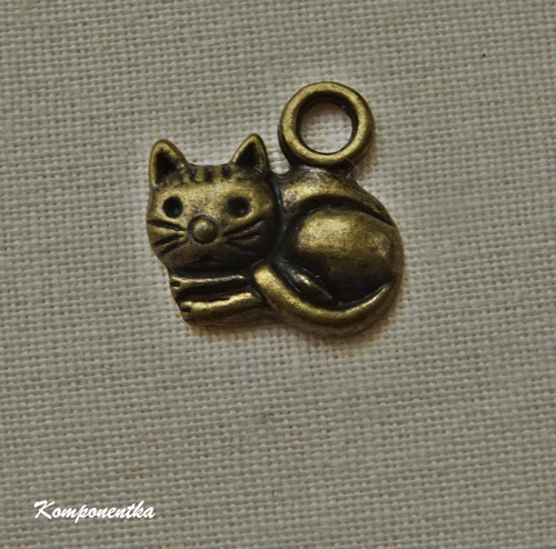 Kovový přívěsek kočička 14x14mm 1kus