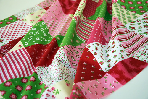 Bavlna patchwork, růžová