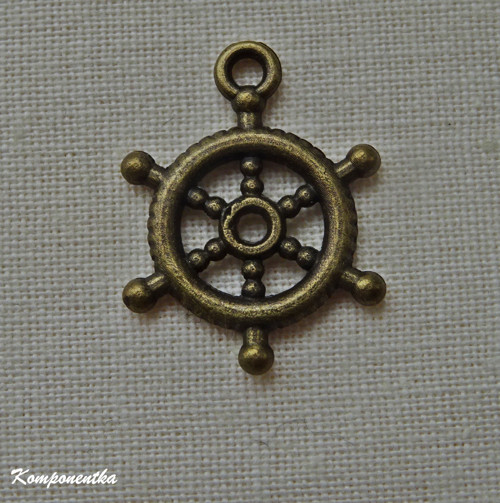 Přívěšek kormidlo 15 x 15mm starobronz 1kus