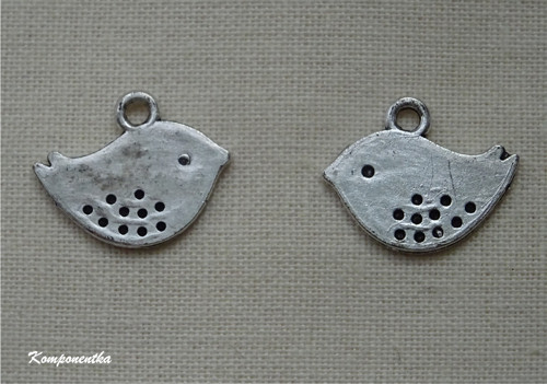 Kovový přívěsek ptáček 16x13mm 1kus