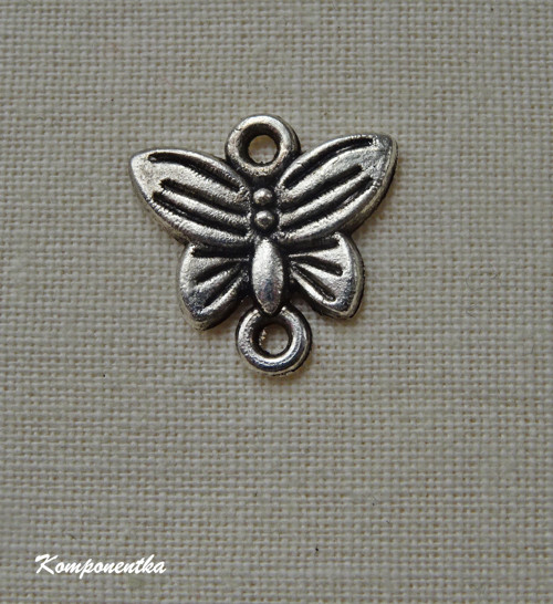Kovový mezidíl motýl 14x14mm 1kus