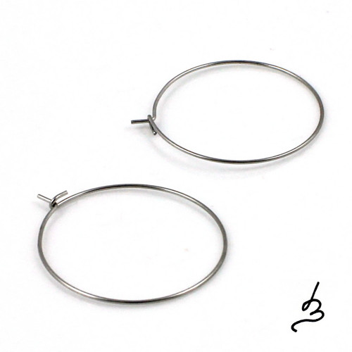 Náušnicové kruhy 30mm z chirurgické oceli - 2 ks