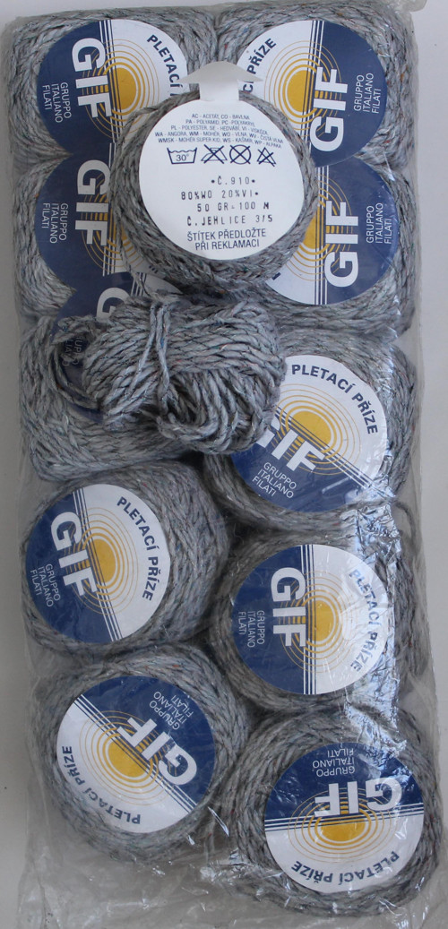 Příze Šedá s tvídovým efektem cca 550 g