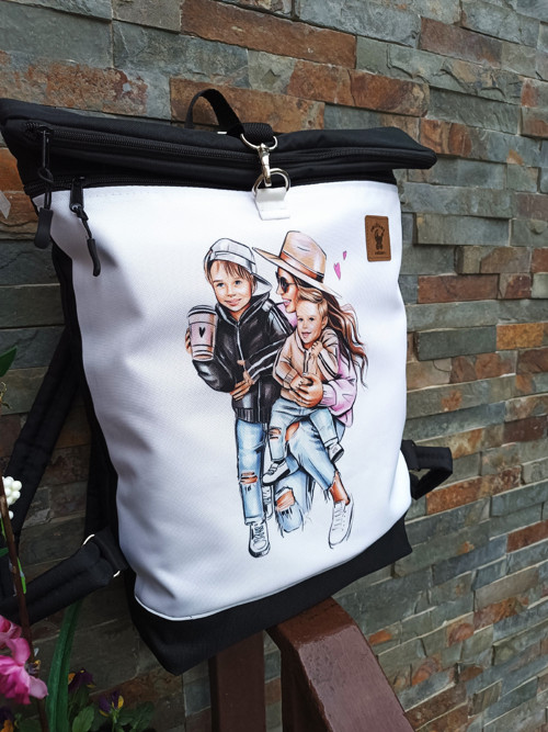Nepromokavý rolovací batoh - Super mama — foto 1