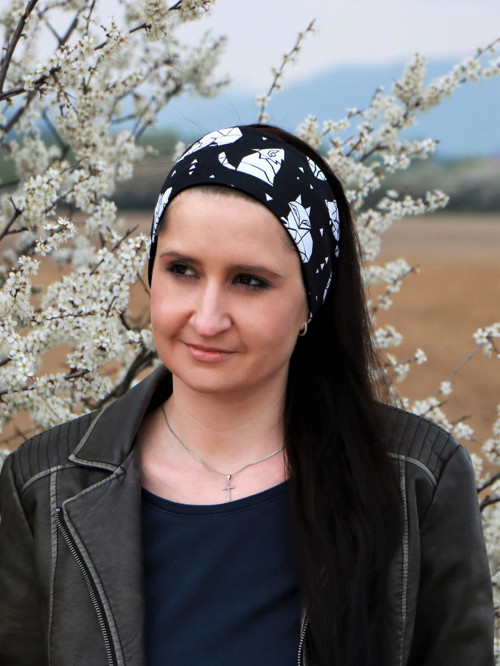Úpletová čelenka geometrické zvieratá — foto 1