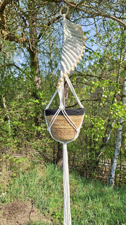 Boho Závěs na květináč / macramé / SPIRAL DANCE