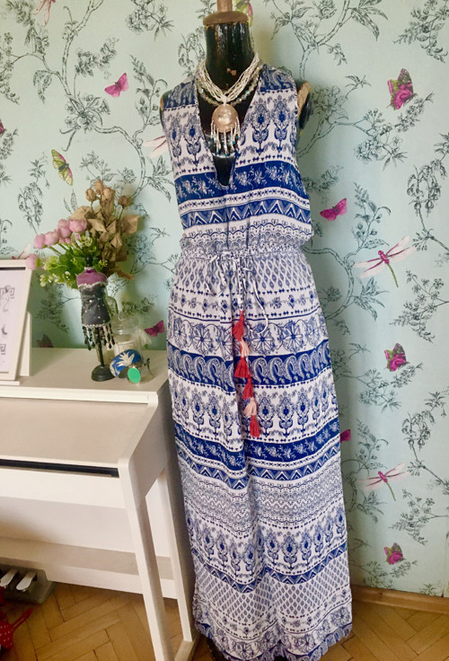 Šaty boho modrobílé — foto 1