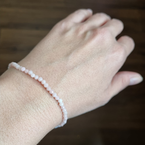 Náramek OPÁL RŮŽOVÝ fazetovaný 3mm