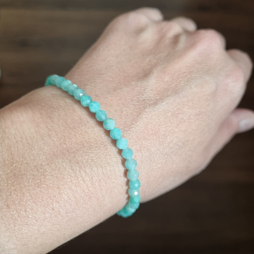 Náramek AMAZONIT fazetovaný 4mm