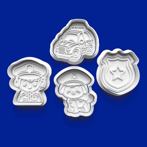 Set 4 vykrajovátek POLICIE - den v práci