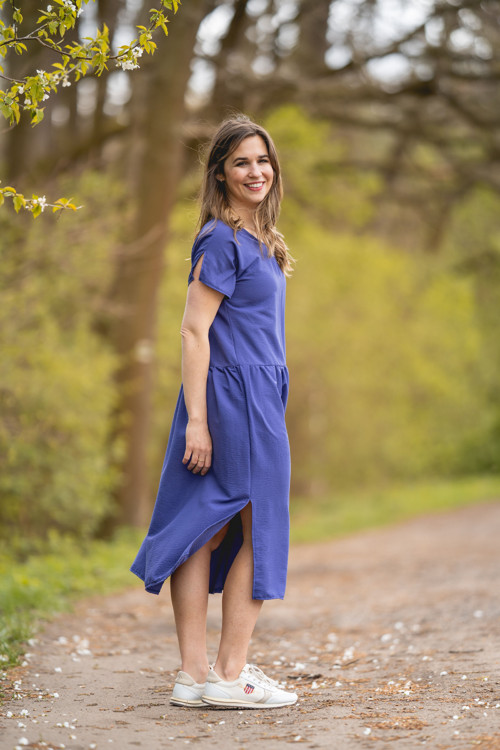 Mušelínové Elegance long modrá