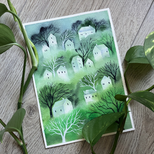 Originál ilustrácia Zelená dedinka