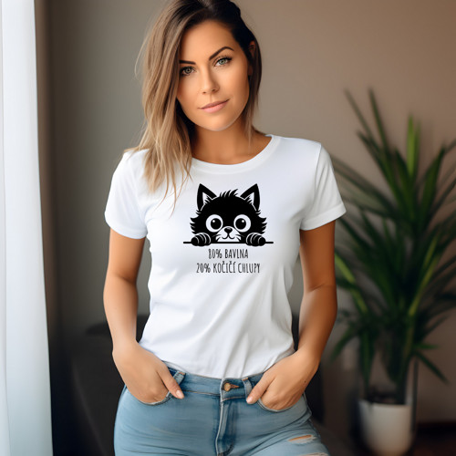 Dámské tričko 80% bavlna 20% kočičí chlupy