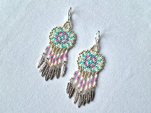 Dream Catchers Beaded Earrings