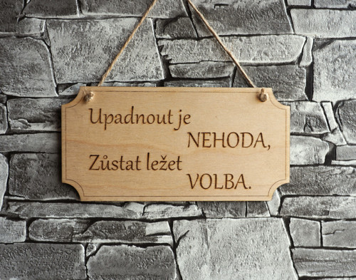 Cedulka - Upadnout je nehoda