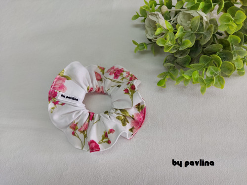 Gumička do vlasů / scrunchies - Růže převislá