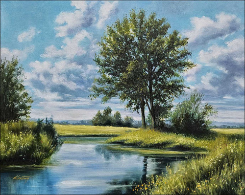 Kvetoucí břeh 50x40cm