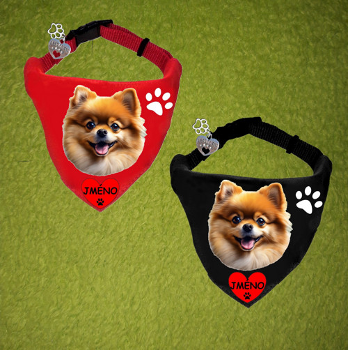 ŠPIC POMERANIAN OBOJEK SE ŠÁTKEM reflex. prvek
