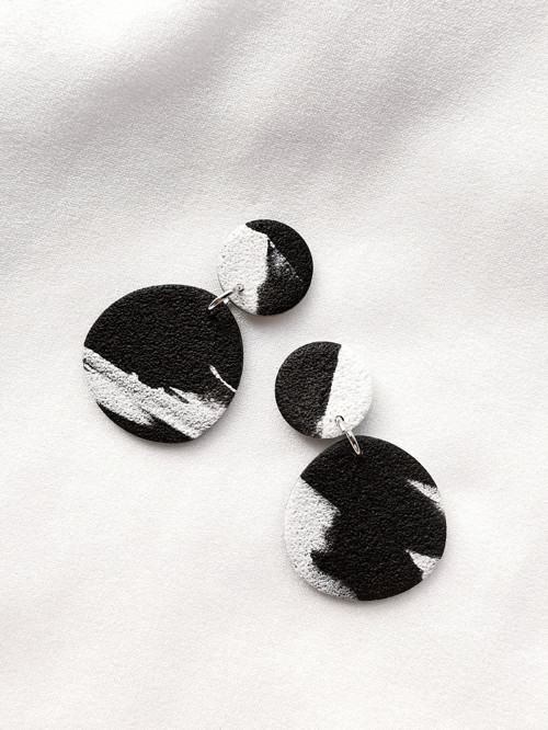 Náušnice Organic Black and White — foto 1