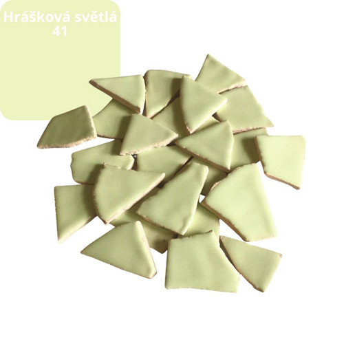 Mozaikové keramické střepy-světle hrášková
