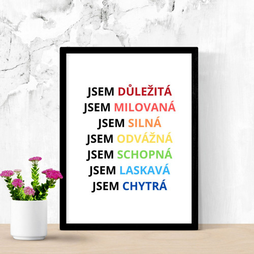 Plakát s afirmacemi pro holky - PDF