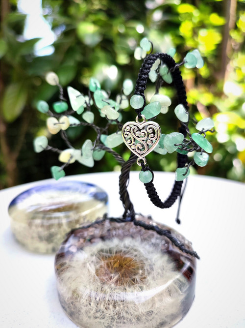 Macramé náramek ORNAMENTOVÉ SRDCE, avanturín